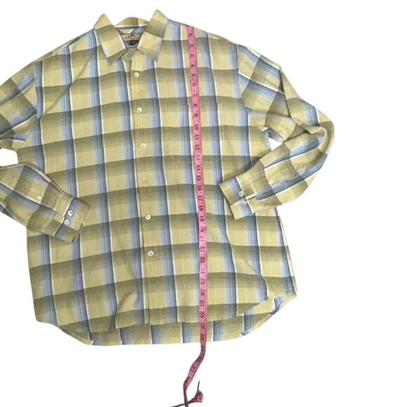 Tommy Bahama Men's Button Down Yellow Blue Green Plaid Shirt Size XL - Picture 6 of 9